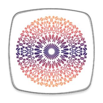 Mandala - Viereckiger Kühlschrankmagnet - Weiß - Vorne