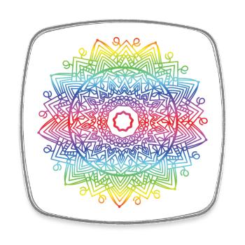 Mandala - Viereckiger Kühlschrankmagnet - Weiß - Vorne