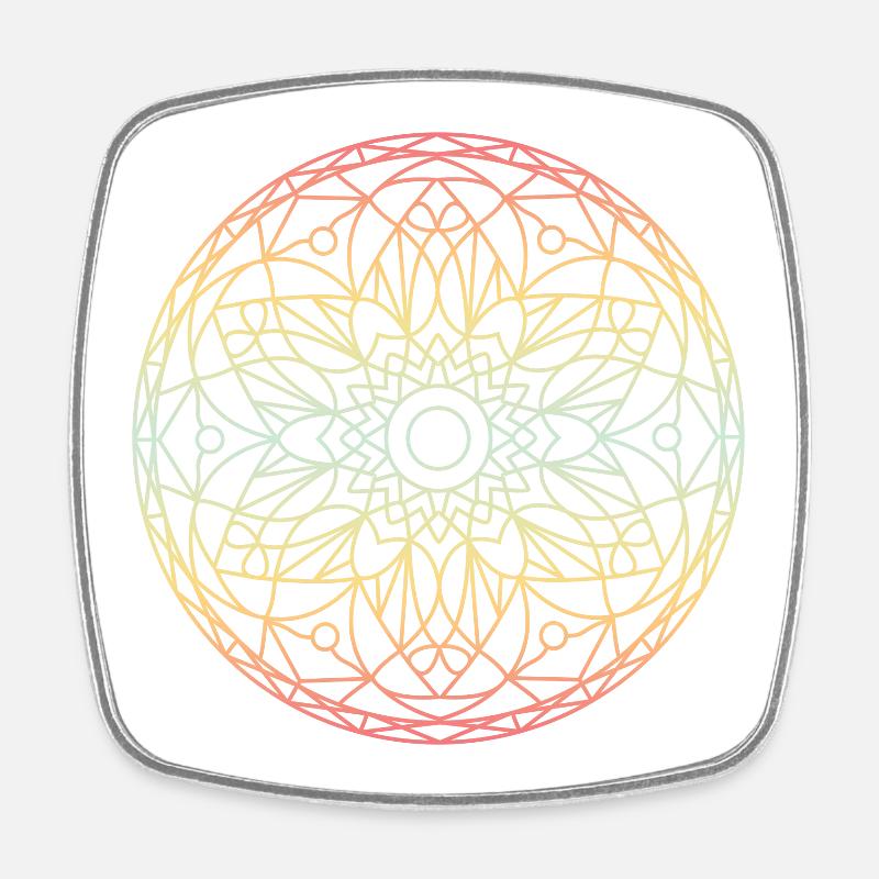 Mandala - Square fridge magnet - white