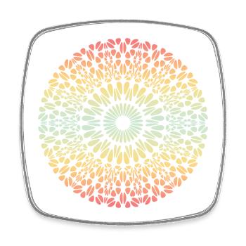 Mandala - Viereckiger Kühlschrankmagnet - Weiß - Vorne