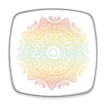 Mandala - Viereckiger Kühlschrankmagnet - Weiß - Vorne