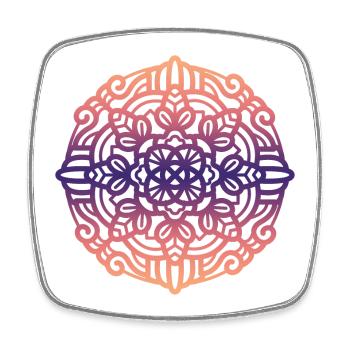 Mandala - Viereckiger Kühlschrankmagnet - Weiß - Vorne