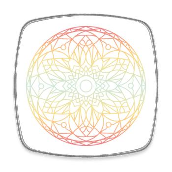 Mandala - Viereckiger Kühlschrankmagnet - Weiß - Vorne