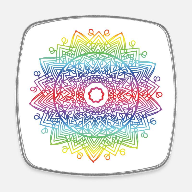 Mandala - Viereckiger Kühlschrankmagnet - Weiß
