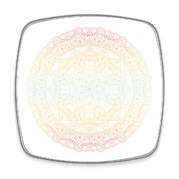 Mandala - Viereckiger Kühlschrankmagnet - Weiß - Vorne