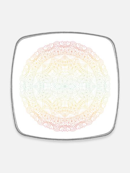 Mandala - Square fridge magnet - white