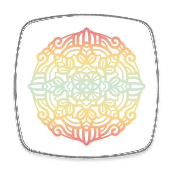 Mandala - Viereckiger Kühlschrankmagnet - Weiß - Vorne