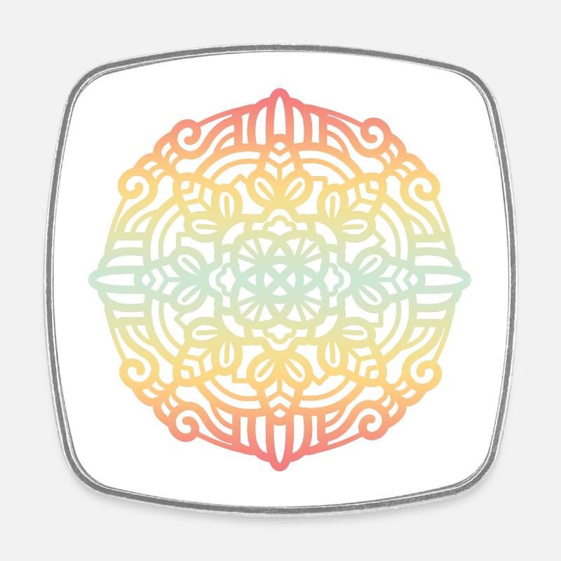 Mandala - Viereckiger Kühlschrankmagnet - Weiß