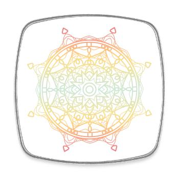 Mandala - Viereckiger Kühlschrankmagnet - Weiß - Vorne