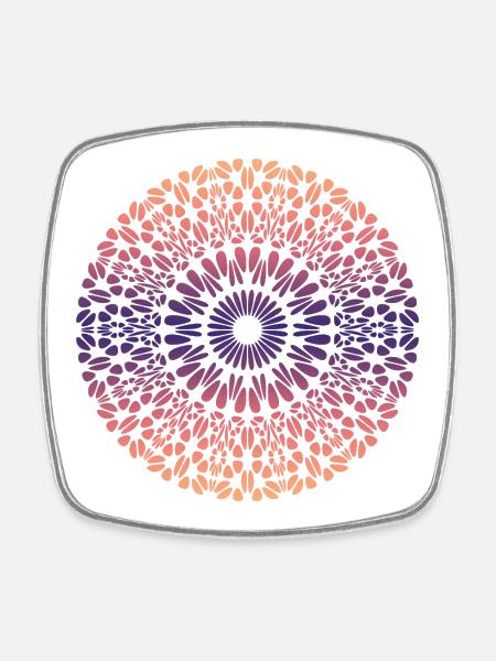 Mandala - Viereckiger Kühlschrankmagnet - Weiß