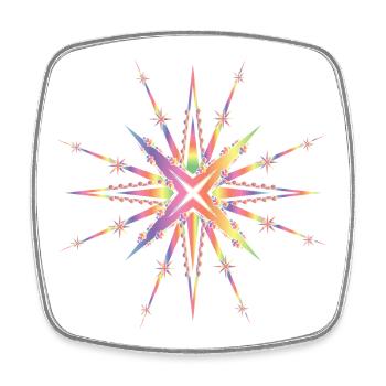 strahlender Stern in zarten Regenbogenfarben - Viereckiger Kühlschrankmagnet - Weiß - Vorne