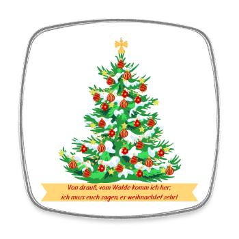 Weihnachtsbaum rot goldener Christbaumschmuck - Viereckiger Kühlschrankmagnet - Weiß - Vorne
