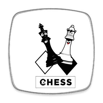 Schach - Viereckiger Kühlschrankmagnet - Weiß - Vorne