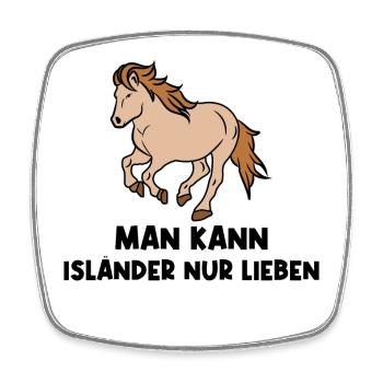 Chevaux islandais déclaration chevaux coeur galop - Magnet carré - blanc - Devant