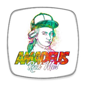 Amadeus Rock Me | Wolfgang Amadeus Mozart Klassik - Viereckiger Kühlschrankmagnet - Weiß - Vorne