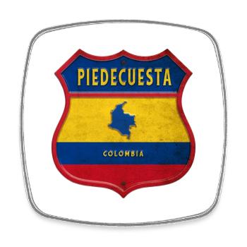 Piedecuesta Kolumbien Wappen Design - Viereckiger Kühlschrankmagnet - Weiß - Vorne