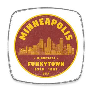 Logo de la ville de Minneapolis Funkytown - Magnet carré - blanc - Devant