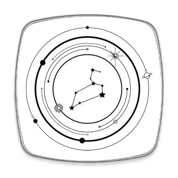 Löwe Tierkreis - Viereckiger Kühlschrankmagnet - Weiß - Vorne