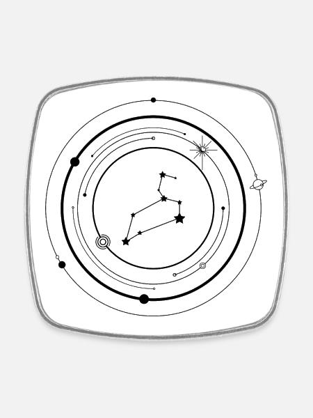 Leo Zodiac - Square fridge magnet - white