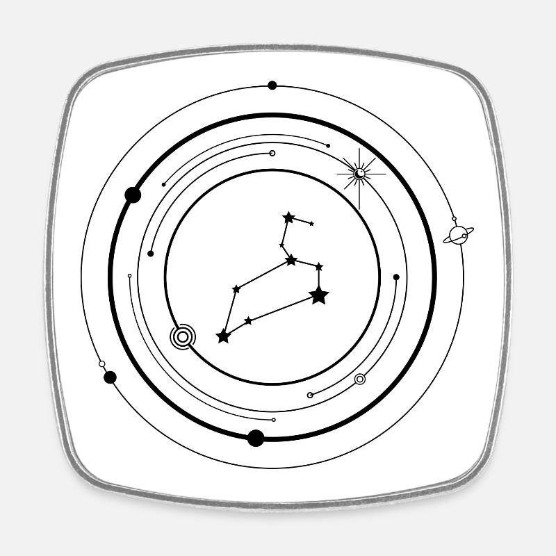 Leo Zodiac - Square fridge magnet - white