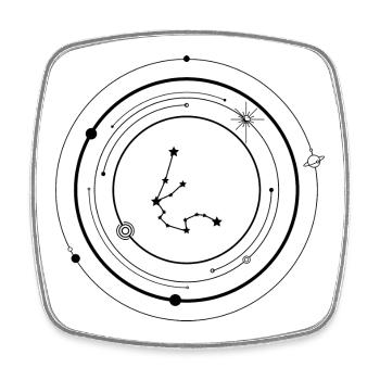 Constellation de points en éclat d’étoile - Magnet carré - blanc - Devant