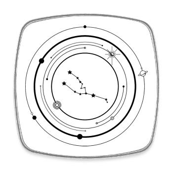 Mitternachts-Tinten-Starburst - Viereckiger Kühlschrankmagnet - Weiß - Vorne