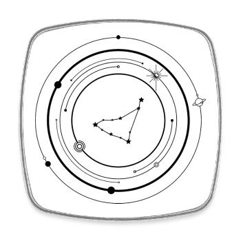 Night Spark Starburst Emblem - Viereckiger Kühlschrankmagnet - Weiß - Vorne