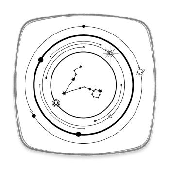 Mitternachts-Starburst-Silhouette - Viereckiger Kühlschrankmagnet - Weiß - Vorne