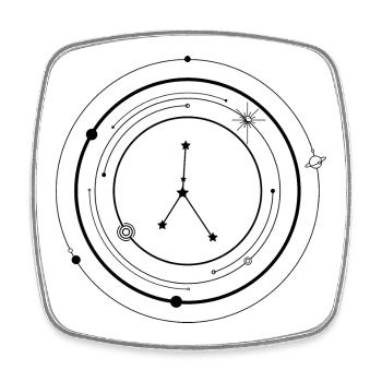 Cancer zodiac - Square fridge magnet - white - Front