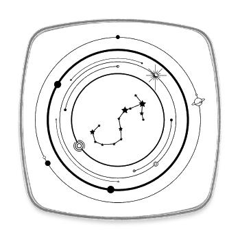 Night Sky Spark Minimales Abschlag - Viereckiger Kühlschrankmagnet - Weiß - Vorne