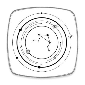 Waage Tierkreis - Viereckiger Kühlschrankmagnet - Weiß - Vorne