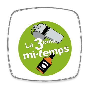 3 ème mi-temps - Magnet carré - blanc - Devant