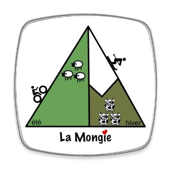 La Mongie - Viereckiger Kühlschrankmagnet - Weiß - Vorne