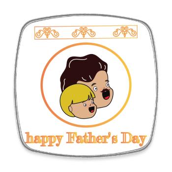 Happy Father's Day - Square fridge magnet - white - Front