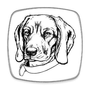 BGS Portrait schwarz - Viereckiger Kühlschrankmagnet - Weiß - Vorne