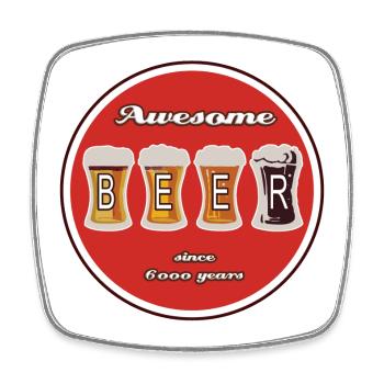 Logo de la bière - Magnet carré - blanc - Devant