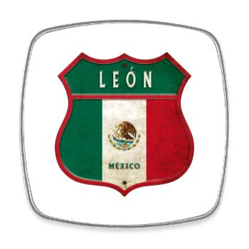 Design des armoiries de Leon Mexico - Magnet carré - blanc - Devant