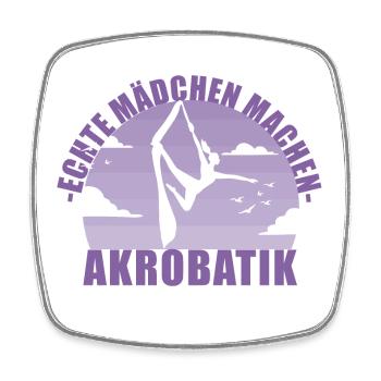 Echte Mädchen machen Akrobatik! Geschenk - Viereckiger Kühlschrankmagnet - Weiß - Vorne