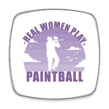 Paintball Paintballer Gotcha Girl Gift - Square fridge magnet - white - Front