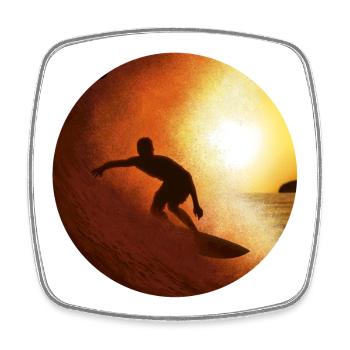 Wave surfing - Square fridge magnet - white - Front