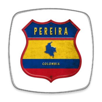 Design des armoiries de Pereira, Colombie - Magnet carré - blanc - Devant
