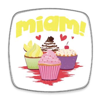 Leckere Cupcakes! - Viereckiger Kühlschrankmagnet - Weiß - Vorne