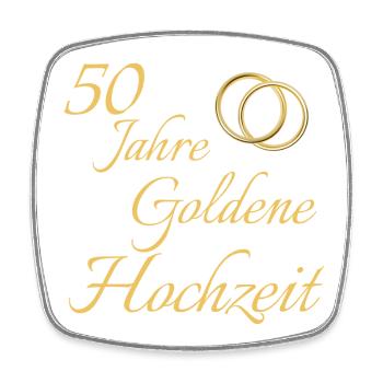 50 Jahre Goldene Hochzeit Ringe - Viereckiger Kühlschrankmagnet - Weiß - Vorne