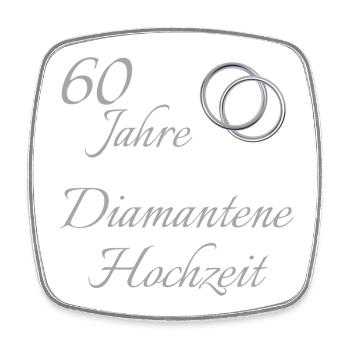 60 Jahre Diamantene Hochzeit Hochzeitstag Text - Viereckiger Kühlschrankmagnet - Weiß - Vorne