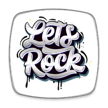 Let's Rock - Viereckiger Kühlschrankmagnet - Weiß - Vorne