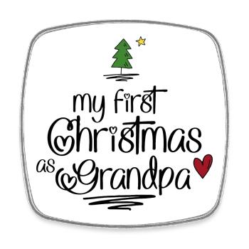 Cadeaux amusants pour grand-père pour Noël - Magnet carré - blanc - Devant