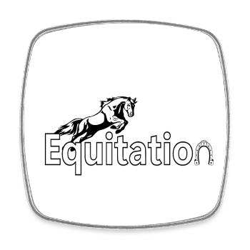 Equitation - Magnet carré - blanc - Devant