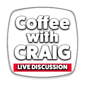 Coffee with Craig Live Discussion - Square fridge magnet - white - Front
