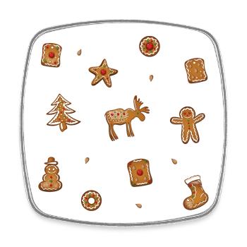 Biscuits au pain d’épices Spekulatius - Magnet carré - blanc - Devant