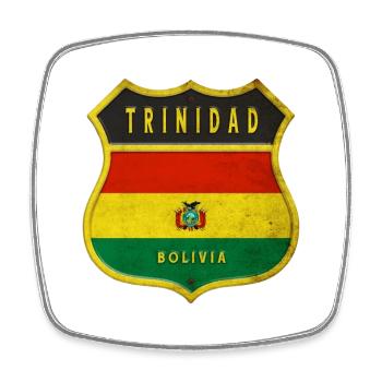 Trinidad Bolivia coat of arms design - Square fridge magnet - white - Front